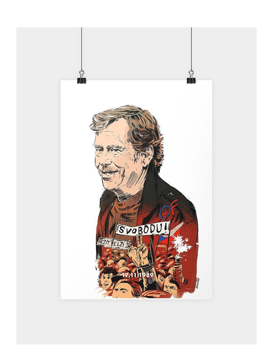 Accessories NEVER ENOUGH | Myokard'S Vaclav Havel Poster White Version