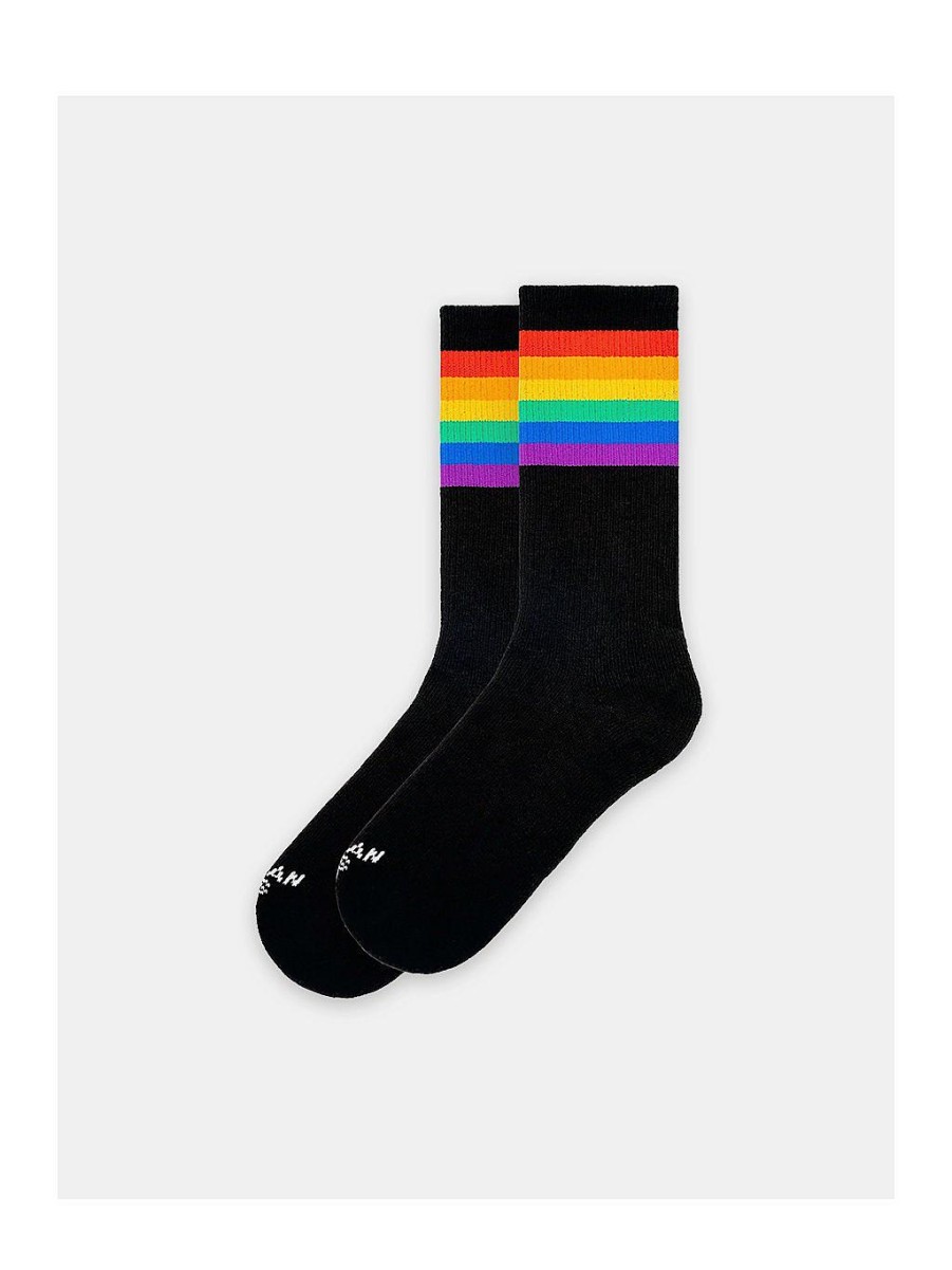 Accessories NEVER ENOUGH | Socks Rainbow Pride Mid Black