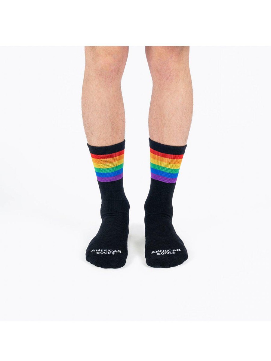 Accessories NEVER ENOUGH | Socks Rainbow Pride Mid Black