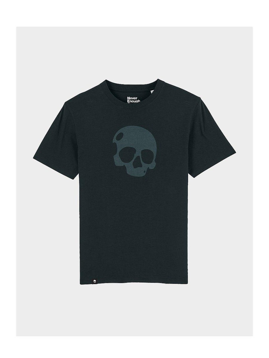 Men NEVER ENOUGH T-Shirts | Big Black Skull T-Shirt